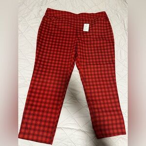 Croft & Barrow Red Plaid Pants